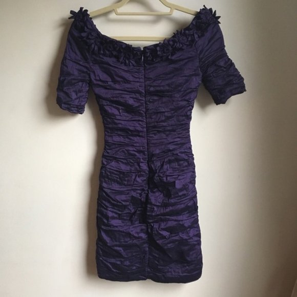 BCBG Max Azria Purple Flower Detail Dress - Picture 7 of 7